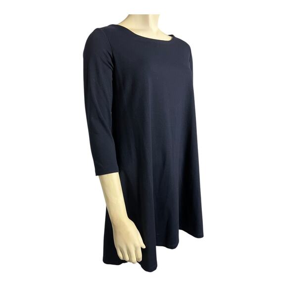 Susana Monaco Dress Women's Small Navy Blue A-Line Tunic 3/4 Sleeve USA Made - Picture 2 of 5